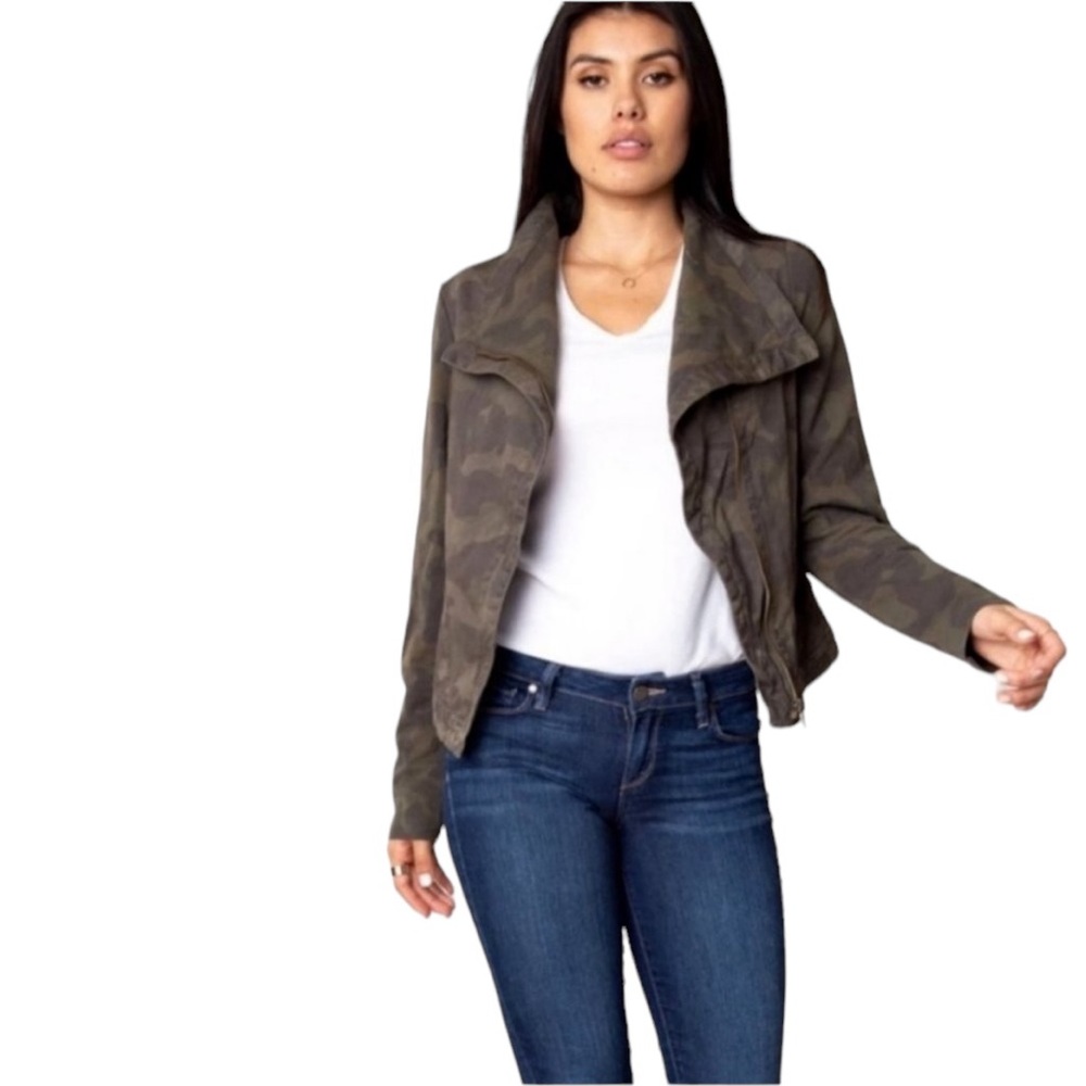 ANTHROPOLOGIE MARRAKECH woman's size small S Faravel moto camo green jacket
